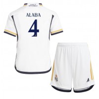 Real Madrid David Alaba #4 Koti Peliasu Lasten 2023-24 Lyhythihainen (+ Lyhyet housut)
